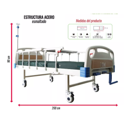 Cama Hospitalaria Mecanica Lujo Colchon